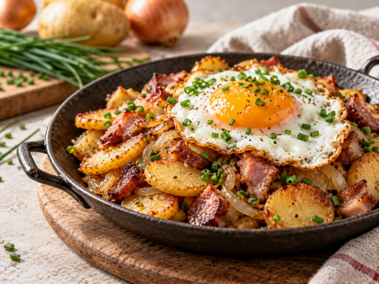 Tiroler Gröstl mit Spiegelei und Schnittlauch