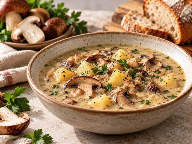 Waldviertler Schwammerlsuppe mit Erdäpfeln